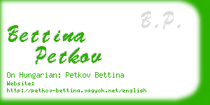 bettina petkov business card